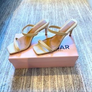 JAGGER two strap leather heel in ivory cream